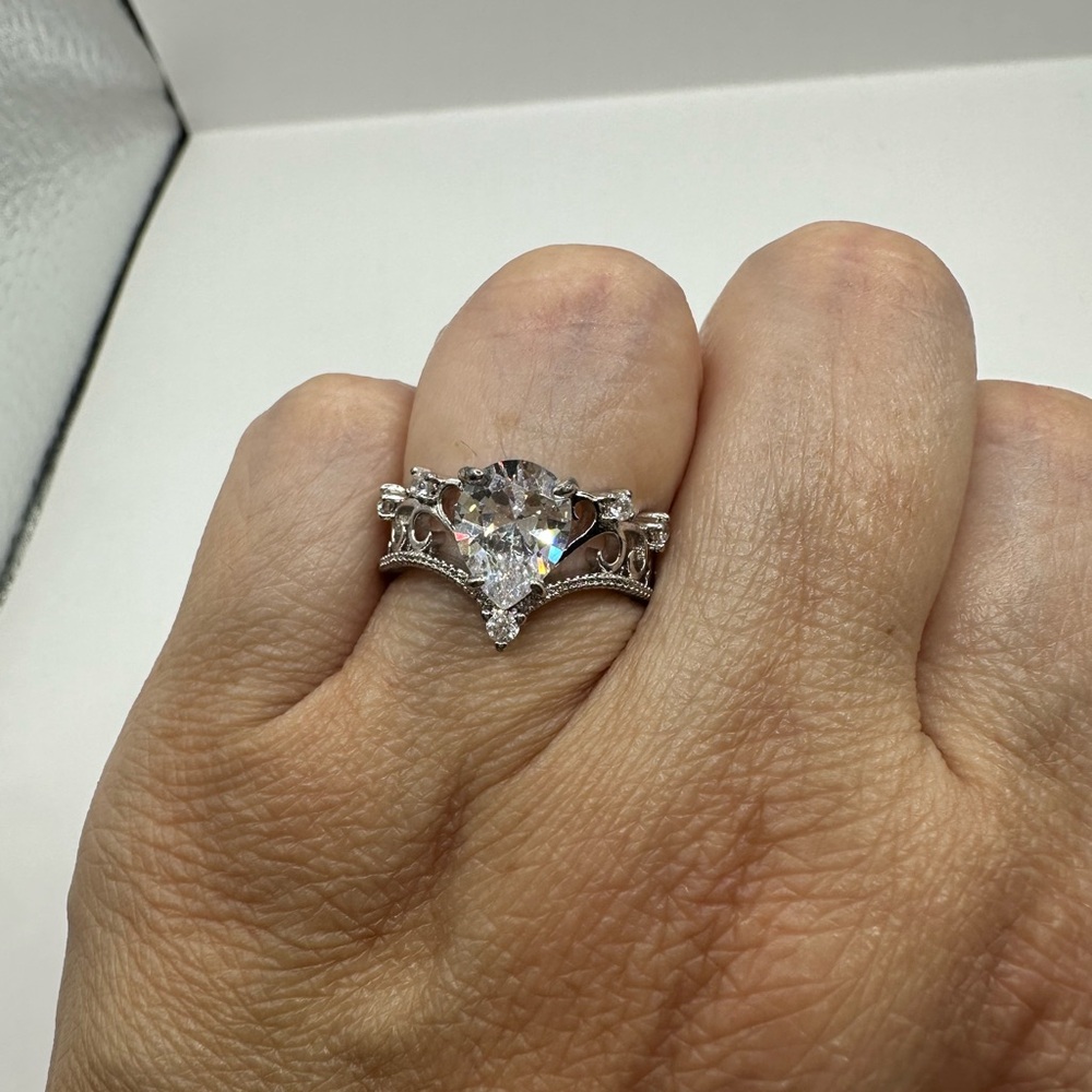 Fragrant Jewels Ring with CZ Pear